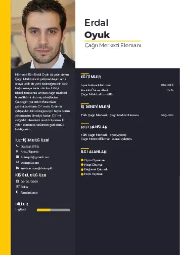 Çağrı Merkezi cv indir